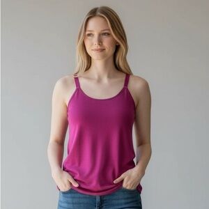 Sprytual Women L/XL Fuchsia Adjustable Strap Soft Stretch Sleeveless Camisole